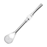 Usine de qualité alimentaire thé paille réutilisable remuer ventouse Bombilla Yerba Mate pailles à boire avec filtre cuillère