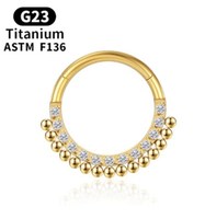 Gaby Nouveau G23 Anneau de piercing en titane pour septum, avec section articulée pour tragus, piercing hélix, bijoux de piercing pour l'oreille