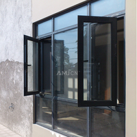 Fenêtre de balcon à double vitrage sur mesure, design simple, cadre en aluminium ultra-fin, fenêtre à battant en aluminium pour maison