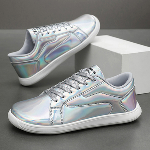 <span class=keywords><strong>Zapatillas</strong></span> Deportivas de <span class=keywords><strong>Mujer</strong></span>, Holográficas, de Piel Sintética, Suaves, con Punta Ancha, Suela Plana, Casuales, <span class=keywords><strong>Minimalistas</strong></span>, para Caminar - Product Image 3