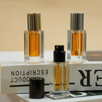 Flacon en verre carré de 5 ml à col serti, flacon de parfum incassable avec pulvérisateur haute pression et bouchon
