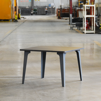 Table basse carrée moderne en acier carbone, style luxe léger, pour appartement familial compact, balcon et intérieur