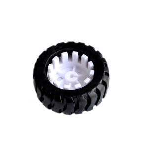 Roue de modèle de voiture de suivi 43MM avec moteur de réduction N20, accessoire robotique à pneu en caoutchouc axe D - Product Image 2