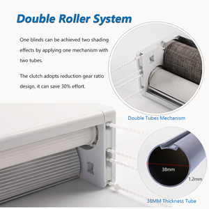 Rèm Cuốn Đôi Thủ Công Xuất Xứ Sẵn Sàng, Điều Chỉnh Được Ánh Sáng, Che Nắng, Vải Cuộn, Cửa Sổ Pháp - Product Image 3