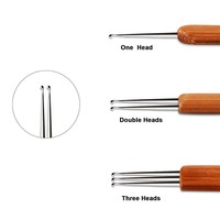 Ensemble d'Aiguilles à Tricoter et Crochet pour Dreadlocks 0.5mm 0.75mm, Outil de Tressage