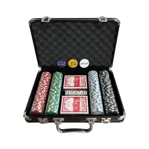 卸売ポーカーセットチップ200300アルミニウムボックス11グラムABSポーカーチップセットテキサスホールデム用