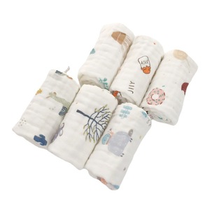 Toallas para bebés de algodón puro, 25x50 cm, estampado de dibujos animados, suaves y absorbentes para bebés y niños pequeños - Product Image 2