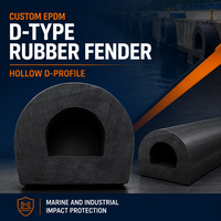 Bavette de protection pour bateau en caoutchouc EPDM personnalisée, en forme de D creuse, résistante aux UV et aux intempéries, avec trous de fixation percés