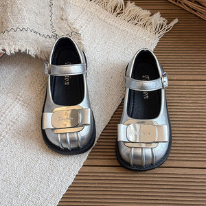 Ballerines <span class=keywords><strong>Princesse</strong></span> Mary Jane pour filles, argentées brillantes, style français, chaussures de danse - Product Image 2