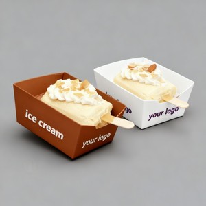 Vassoio Personalizzato per Gelati da <span class=keywords><strong>Asporto</strong></span>, Scatola di Carta Monouso per Hot Dog e Fette di Torta, Scatole per Sandwich con Inchiostro di Soia, Basso MOQ - Product Image 4