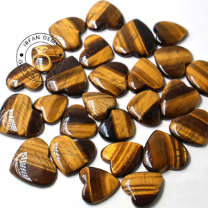 Lot en gros de cabochons œil de tigre en forme de cœur, vendus au poids, avec différentes formes et tailles, utilisés pour la fabrication de bijoux, pierre œil de tigre - Product Image 3