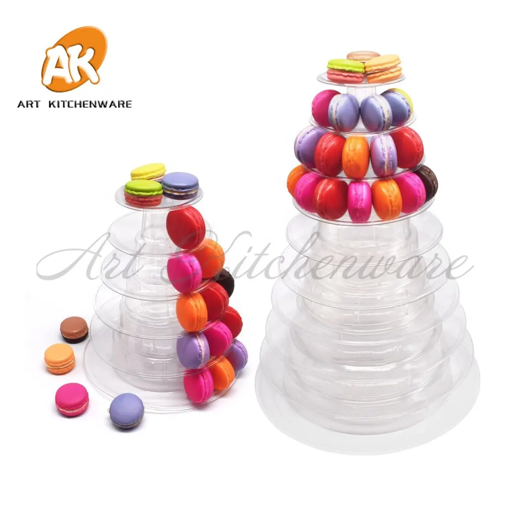Ak 4, 6, 10 Tier Ronde Plastic Macaron Display Toren Stand Voor Party En Viering Dessert Gebak Display Rekken