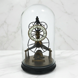 French Style Antique Oval Brass Great Wheel Handcrafted Porcelain Dial Brass Pendulum <strong>5</strong> Days Fusee Mechanism Skeleton Clock - Product Image 1