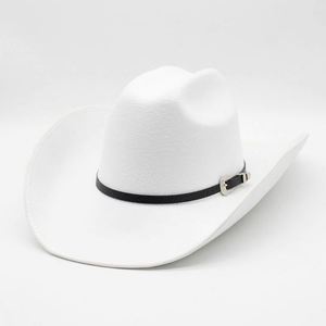 Sombrero de fieltro de 9.5 cm con borde, estilo punk americano, para hombre y mujer, tipo vaquero Texas Ranger, sombrero formal de jazz. - Product Image 6