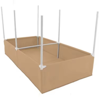 Bac à légumes surélevé carré personnalisé en tissu imperméable pour extérieur 4 x 8 avec cadre en tuyaux PVC et treillis