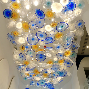 ANNO Modern Glass Lotus <strong>Leaf</strong> Pendant Lamp Custom Chandelier <strong>Light</strong> for Villa Decor - Product Image 6
