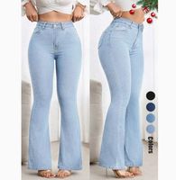 Nouveaux jeans en denim européens et américains pour femmes, pantalons slim élastiques avec taille haute et effet galbant, vente en gros