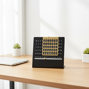 Metal Perpetual <b>Desk</b> Calendar with Date Month Slider Premium Office Table Calendar for Home Office Decor - Product Image 4