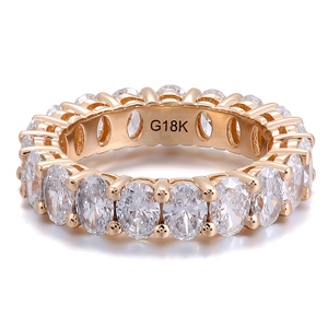 Tùy Chỉnh Đồ Trang Sức 10K 14K 18K Rắn Vàng Nhẫn Hình Bầu Dục Cắt Def Vvs1 Hpht IGI 4 Carats Phòng Thí Nghiệm Grown Kim Cương Nhẫn Engagement Ring Cho Phụ Nữ - Product Image 3