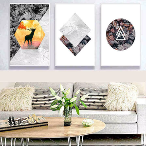 3 Bộ Bắc Âu Trang Trí Nội Thất Thiên Nhiên Hươu Hình Ảnh Hình Ảnh Tùy Chỉnh <span class=keywords><strong>HD</strong></span> In Kỹ Thuật Số Vải Tường Nghệ Thuật Vải Sơn - Product Image 2