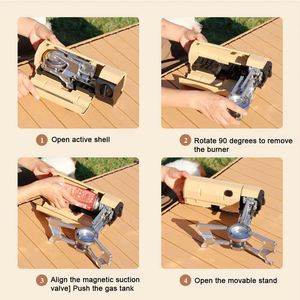 Portable 2600W Stainless Steel Self-driving Gas <b>Stove</b> Ignition Foldable Outdoor Camping Hiking BBQ Grill Cooker Manual Travel - Product Image 4