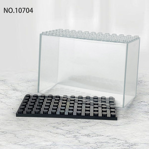 BLOCKMOC 10707 Acrylic <b>Box</b> Case Clear Acrylic <b>Display</b> <b>Box</b> with Base Mini Toys <b>Plastic</b> Action Building Blocks Kids Gift - Product Image 2