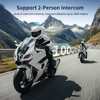 Intercom pour casque de moto Fodsports T1 Bluetooth 5.4, portée 1 km, 2 motards, étanche, partage de musique, casque interphone