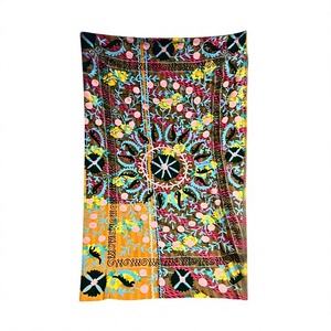 Vintage Kantha Suzani Embroidered Cotton Square <b>Shawl</b> Handcrafted Lightweight Traditional Floral <b>Wrap</b> Daily Use - Product Image 6
