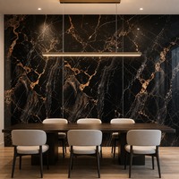 Panneau mural en PVC effet marbre, revêtement UV, style européen classique, haute brillance, imperméable, imprimé à larges veines, pour hôtels et foyers