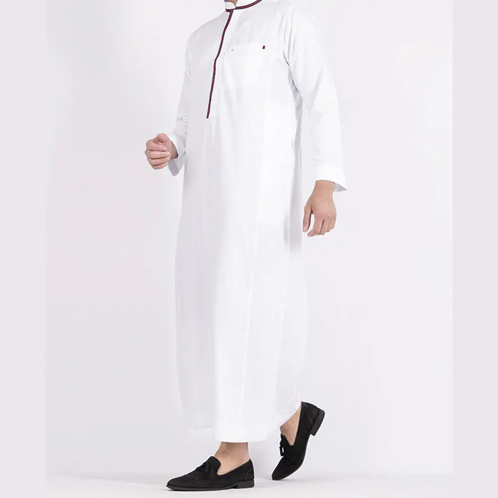 מותאם אישית האחרון ערבית ורקה עיצוב גברים לבן בגדים אסלאמיים Thobe גברים מוסלמי