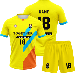 Maillots de football personnalisés en gros pour clubs, hommes et femmes, respirants, en polyester 160g, impression du nom et du logo de l'équipe, kits de football - Product Image 5