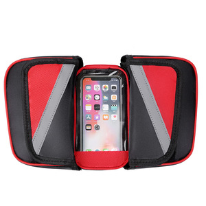 Bolsa para cuadro delantero de bicicleta de montaña, 1,2 L, impermeable, con bolsillo para teléfono móvil, equipo de ciclismo - Product Image 3