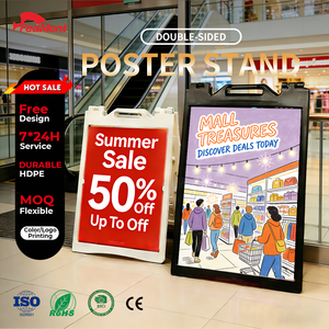 Exhibidor de Carteles Plegable Moderno de Doble Cara FEAMONT, Soporte de Letreros Ajustable en Altura para Menús de Restaurantes y Vestíbulos de Hoteles - Product Image 1