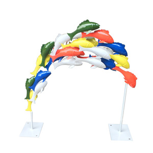 Sculpture de poisson colorée en acier inoxydable, forme irrégulière, ornement autoportant pour bassin de jardin, décoration artistique abstraite pour aménagement paysager - Product Image 3
