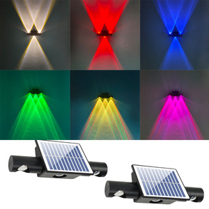 2025 mới thông minh RGB màu <span class=keywords><strong>LED</strong></span> năng lượng mặt trời ngoài trời Đèn tường IP65 không thấm nước có thể điều chỉnh ánh sáng sân vườn - Product Image 4