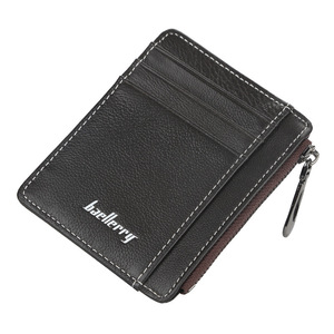 Baellerry Men's PU Leather Card <b>Holder</b> 4 Inch Zipper <b>Wallet</b> Slim Credit Card Case Multi Slot Driver License <b>Holder</b> - Product Image 5