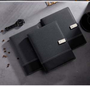 Customized A5 PU Leather Paper Notebook Logo 8000mah Wireless Charging Powerbank USB Valentine's <b>Day</b> Gifting End Embroidered - Product Image 4