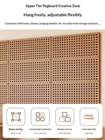 Meuble de présentation mural créatif en panneau perforé pour 6 étagères, en panneau de particules, moderne, pour accessoires