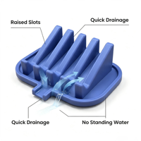 Porte-savon en silicone personnalisé incliné à drainage rapide, antidérapant, pour comptoir de salle de bain et cuisine