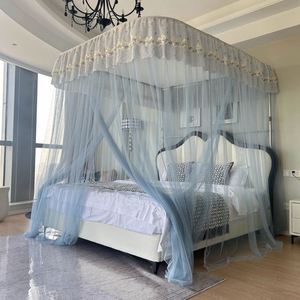 <b>Princess</b> Lace Mosquito Net Full Size 4 Corners Canopy <b>Bedding</b> for Bedroom Dormitory Protection - Product Image 5