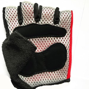 Gants de cyclisme à demi-doigts avec paume en silicone pour VTT, unisexe, taille M, noir, rouge, bleu - Product Image 4