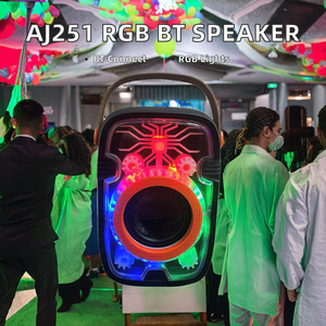 AJ251 Lettore Musicale Domestico RGB Colorato Stile Mecha Gear Portatile Wireless per Esterni USB TF AUX 5.0 10-30W con Cinghia - Product Image 2