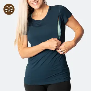 T-shirt d'allaitement pour femme, haut d'allaitement, pour la maternité, grossesse,