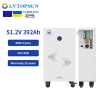 LVTOPSUN Lifepo4 51.2 V Solar dan Penyimpanan Baterai 20.07kwh 392ah Baterai Lithium Mudah Dipindahkan dengan Roda