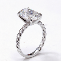 Bijoux, diamant cultivé en laboratoire IGI, plaqué or 10k 14k 18k, argent sterling S925, coupe ovale, clarté VVS2 18K, bagues fantaisie légères pour femmes