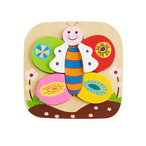 Puzzle per bambini <span class=keywords><strong>in</strong></span> legno animali Cartoon farfalla giocattoli Puzzle per bambini giochi di apprendimento Puzzle 3D <span class=keywords><strong>gioco</strong></span> da tavolo - Product Image 1