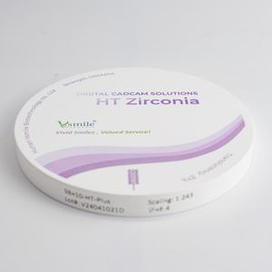 Vsmile HappyZir HT <span class=keywords><strong>Zir</strong></span> D71 Blocco Dentale in Zirconia Bianca Modellabile a Forma di D da 71mm, Alta Resistenza, Certificato CE, 37% di Elettricità - Product Image 4