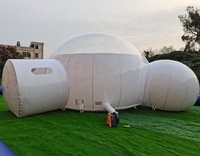 Dôme gonflable transparent, tente bulle claire, chambre d'hôtel à vendre / Tente dôme extérieure à structure en acier pour la famille