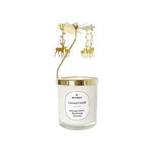 Décor à la maison filature carrousel Ramadan luxe or métal noël avent titulaire rotatif métal bougeoirs carrousel bougie - Product Image 4