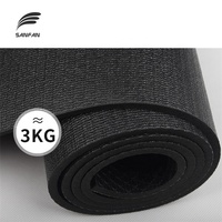 SANFAN Tapis de yoga noir en PVC haute densité, écologique, lavable, personnalisable avec logo, pour la gym et le fitness (vente en gros)